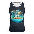 thumbnail image 4 of kpoplk Men Fashion Spring Summer Casual Sleeveless O Neck Printed Tank Tops Blouse S Z4-Blue, 4 of 5