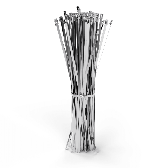 VCELINK Metal Zip Ties 11.8 inch 50pcs 304 Stainless steel Heavy duty Multi-purpose Self-locking Cable Ties
