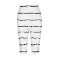 thumbnail image 4 of CaComMARK PI Women's Summer Casual Elastic Waist Printed Cropped Pants White XXXL, 4 of 5