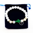 thumbnail image 5 of Uloveido Synthetic Green Malachite Side Cross Bracelet Crystal Beads Strand Bracelets Bangle Mustard Seed Religious Jewelry for Women Y943 (Green), 5 of 7