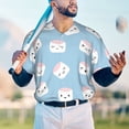 thumbnail image 6 of Balery Cartoon Sushi Baseball Jersey for Men Casual Button Down Shirts Short Sleeve Active Team Sports Uniform-Small, 6 of 9