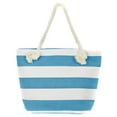 thumbnail image 4 of Leisureland Rope Handle Stripe Canvas Beach Tote Bag, 4 of 5
