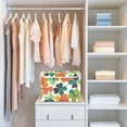 thumbnail image 4 of Yayeee Collapsible Cube Storage Bin with Lid Fabric Closet Decorative Basket with Handles, White Clover Pattern, 4 of 7