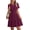 Burgundy, variant on BTFBM Womens Spring Casual Mini Dresses Lightweight Short Sleeve V Neck Elastic Waist Cute Boho Beach Dress Pockets