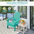 thumbnail image 5 of Patiojoy 2PCS Folding Adirondack Chair Outdoor Adirondack Chair Weather Resistant Lounger for Backyard Porch Poolside Turquoise, 5 of 8