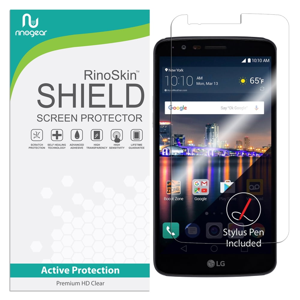 LG Stylo 3 Screen Protector RinoGear Flexible HD Crystal Clear AntiBubble Unlimited Replacement