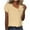 Beige, variant on Women's Short Sleeve T-Shirt,Solid Color Asymmetric V-Neck Top with Hollow Out Design, Casual Summer Going Out Blouse for Trendy Fashion Wear, Perfect for Beach Vacations, Evening Parties Mint Green