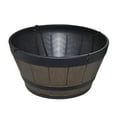 thumbnail image 1 of Resin Barrel Planter  Garden Flower Pot Decor Hangable Plant Container Brown 12inch - Without chain, 1 of 9