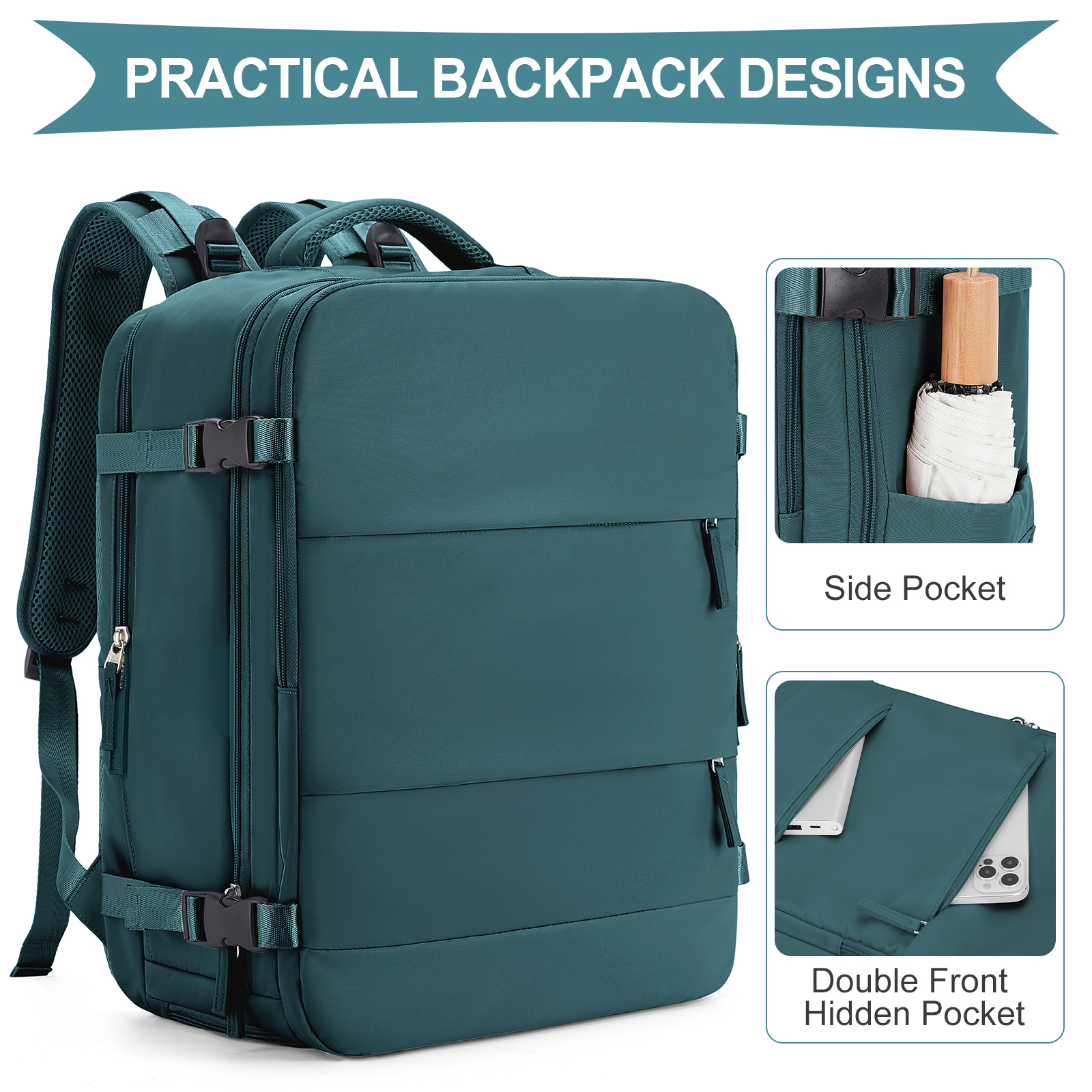 SYCNB Large Travel Backpack with Laptop Compartment photo 6