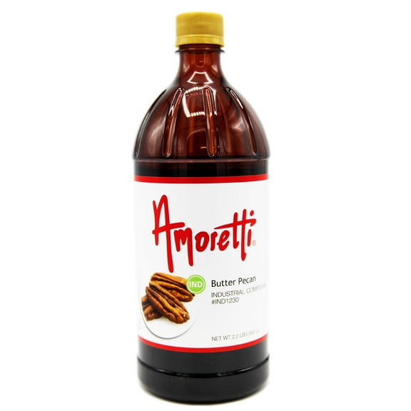 Amoretti - Butter Pecan Industrial Compound 2.2 lbs - Natural Flavors, Shelf Stable Even After Opening, Certified Kosher, TTB Approved, Perfect for Baking Applications & Beverages