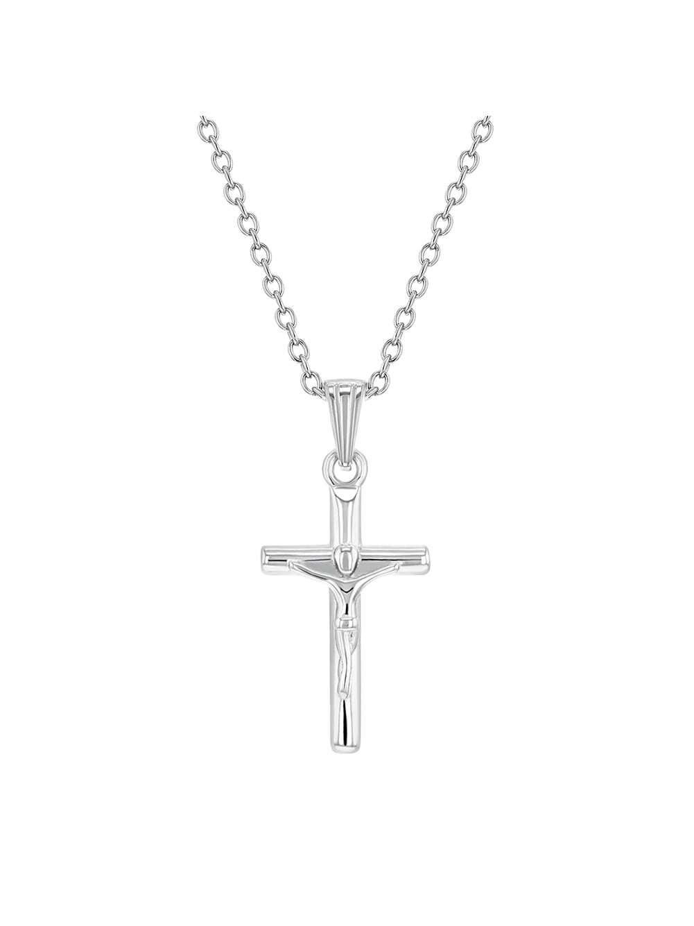 Men Gold Color Cross Necklaces Wholesale Crucifix Pendant Women Jewelry Fashion Jesus Decoration Dress 45cm By 3mm