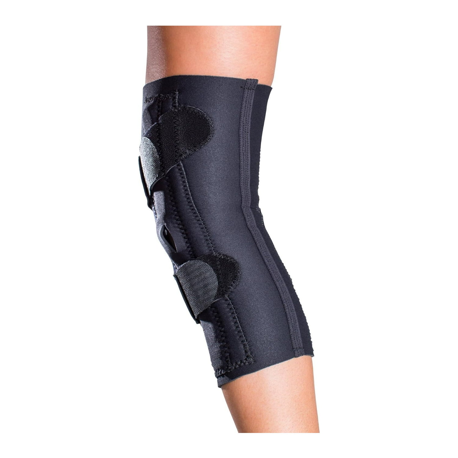 DonJoy Lateral J Patella Knee Support Brace with Hinge, Neoprene Construction, and Lateral to Medial Straps (Medium, Right Leg)