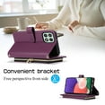thumbnail image 4 of Nalacover for Samsung Galaxy A22 5G Premium PU Leather Crossbody Case with Shoulder Strap & Wrist Strap,Shockproof Magnetic Flip Kickstand Credit Card Slots Zipper Wallet Phone Case,Darkpurple, 4 of 12
