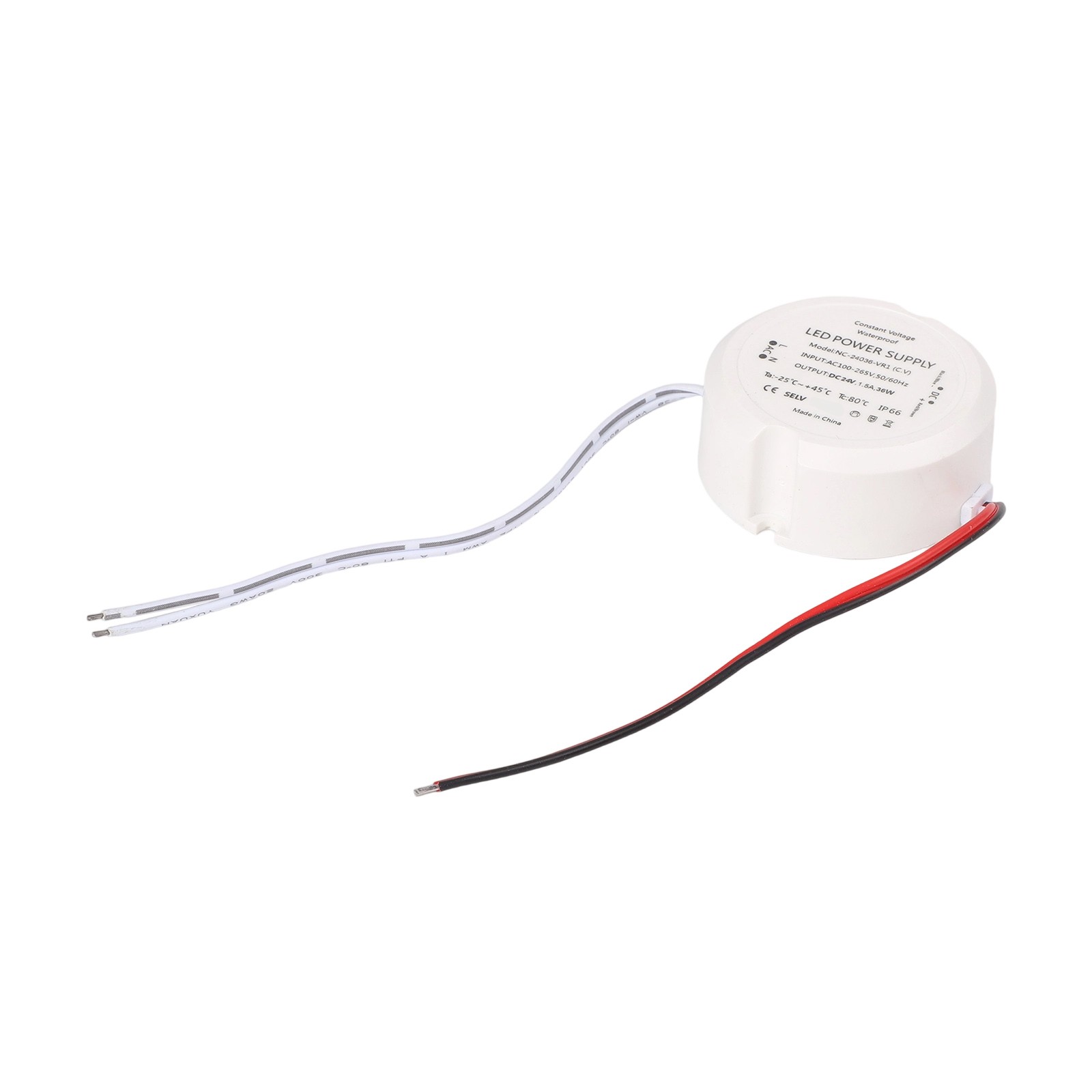 Transformateur LED étanche IP66 - 48W 24V, Forme Ronde, Pour éclairage Basse Tension