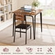 thumbnail image 3 of Brown 3-piece kitchen y dining room set para 2 con square wood top y cushioned sillas, ideal para para small space apartments, 3 of 10