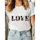 thumbnail image 1 of Women'S Black And White T-Shirt Printed with LOVE, Flowers, Romantic Style Pattern, Round Neck, Trendy New Spot, Short Sleeve, Birthday, Valentine'S Day Gift For Adult, Men, Women, Teen, Teenager, Ad, 1 of 6