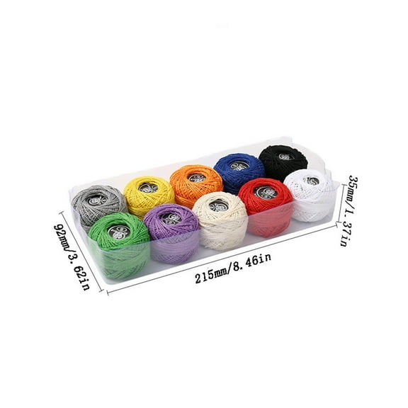 Colorful A Embroidery Thread Box With 10-Piece Set Artificial Silk Material Solid Color Threads For Diy Crafts And Sewing Projects 21.5X9.2X3.5In 0.1Lb
