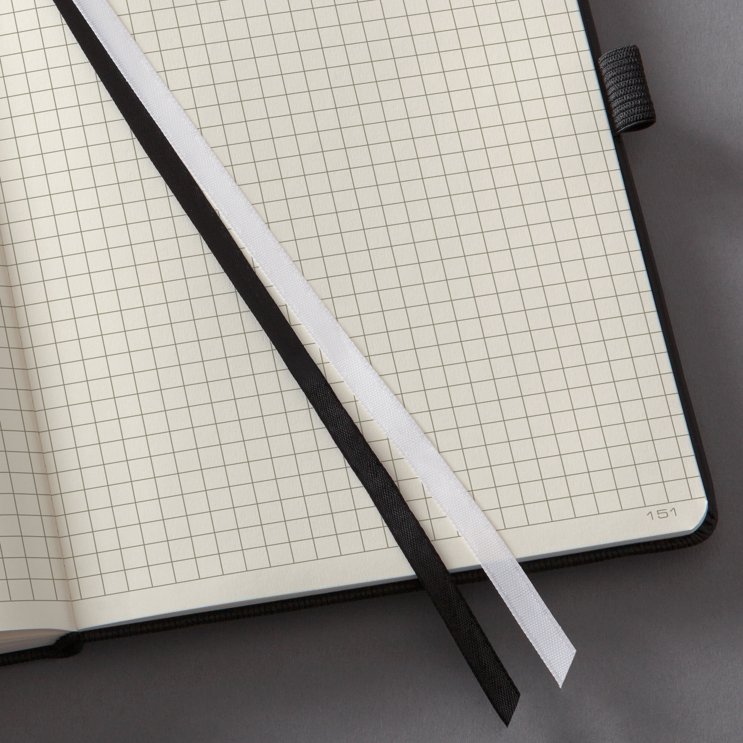 Sigel Hardcover Graph Notebook with Elastic Closure, Black, A5 Journal Size (SGA5HES-BK)