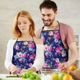 thumbnail image 5 of Pioneer Flower Floral Print Pattern Apron-Garden Aprons for Women with Pockets-Cotton Linen Waterproof Kitchen Cooking Gardening Aprons Adjustable for Kitchen,Cooking,BBQ and Salon 33x27 Inch, 5 of 7