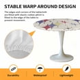 thumbnail image 2 of Elastic Fitted Round Tablecloth, Red Yellow Diamond Waterproof Stretch Table Cover for 55"-60" Tables, Modern Geometric Middle Century Beige Washable Outdoor Tablecloths for Patio, Picnic, Camping, 2 of 9