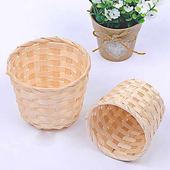 ELAYARD Rustic Beige Woven Baskets for Weddings, Easter, and Home, 6Pcs