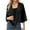 Black, variant on Women's Chiffon Shrug Cardigan 3/4 Sleeve Open Front Drape Irregular Hem Bolero Lightweight Sheer Casual Cover Up Black, M