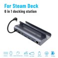 thumbnail image 2 of Docking Station Game Console Docking Stand HD 4K 60Hz USB 3.0 USB C Controller Stand, Compatible for Steam Deck Controller, Gray, 2 of 9
