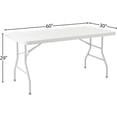 thumbnail image 2 of Resin Multipurpose Rectangle Folding Table for Indoor or Outdoor Use, 5 Feet Light Gray, 2 of 11