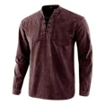 thumbnail image 1 of Camisa De Manga Larga Con Cuello Con Cordones Para Hombre, 1 of 7