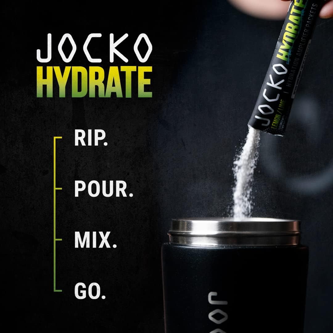 Jocko Fuel Hydrate Powder Packets, with Electrolyte Complex, Lemon Lime Flavor, 16 Count