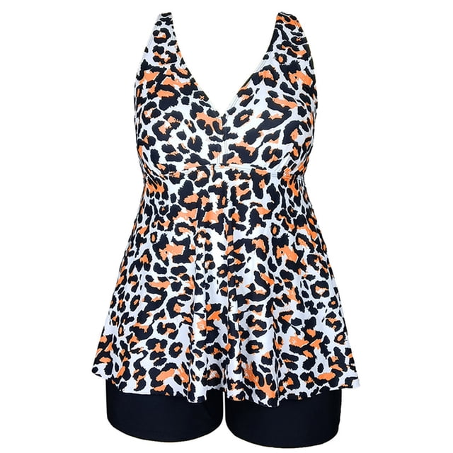 HAWEE Womens Plus Size Tankini Swimsuits with Shorts Two Piece Bathing Suit Floral Printed Swimwear