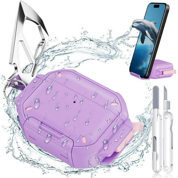 Case Airpods Pro 3, IP68 Waterproof & Military-Grade Shockproof Protective Cover with Cleaning Pen, Hard Shell for Outdoor Activities