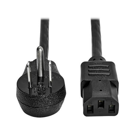 UPC: 0037332241917 | Tripp Lite Model P006-003-15D 3 ft. Desktop Computer AC Power Cord Right-Angle NEMA 5-15P to C13 – 10A 125V 18 AWG 3 ft. Black
