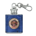 thumbnail image 1 of Rustic Minnesota State Flag Distressed USA Stainless Steel 1oz Mini Flask Key Chain, 1 of 3
