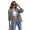 Gray, variant on Women Loose Outerwear Solid Color Long Sleeve Denim Jacket for S-2XL Washed Raw Edge Jeans Jacket With Pockets