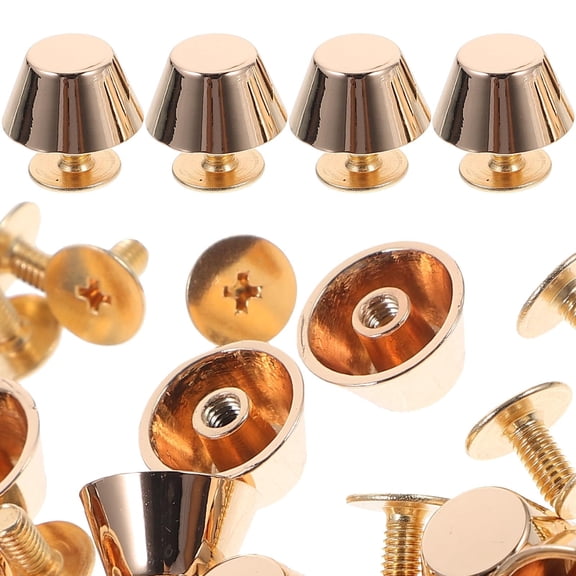 12Pcs Zinc Alloy Purse Feet Nails, Screw Back Metal Bag Studs for DIY Leathercraft Accessories, 12mm Light Gold Hardware for Handbags Luggage Crafting
