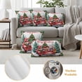 thumbnail image 6 of Christmas Trees Outdoor Waterproof Pillow Covers, Red Truck Xmas Winter Green Forest Decorative Rectangle Throw Pillowcase Sofa Cushion Sham for Patio/Couch/Chair, 20"x12" 2 Pack, 6 of 8