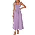 thumbnail image 1 of Vestido de verano ZESICA, sin mangas, halter, midi, morado claro, para mujer, 1 of 7