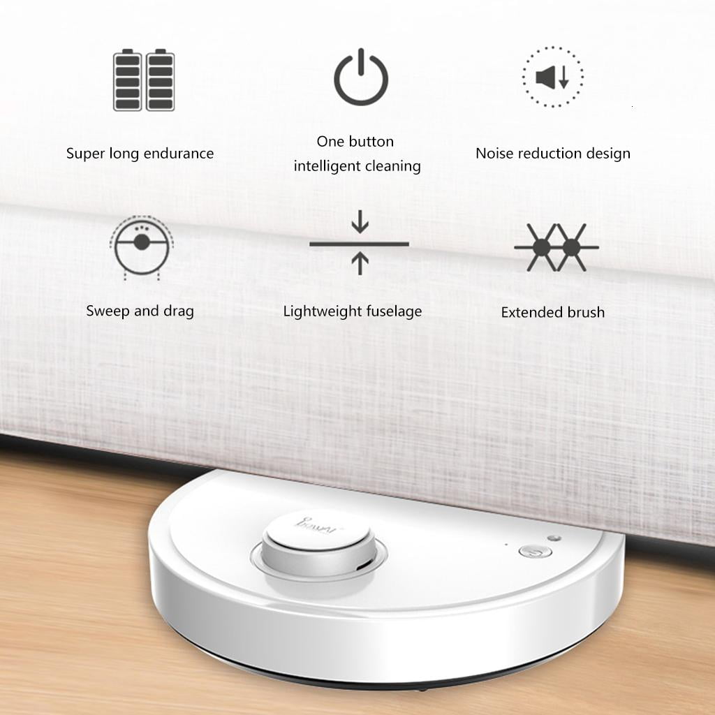 Rechargeable Robot Vacuum Cleaner Wet/Dry Use 70 min Runtime Quiet Super-Thin