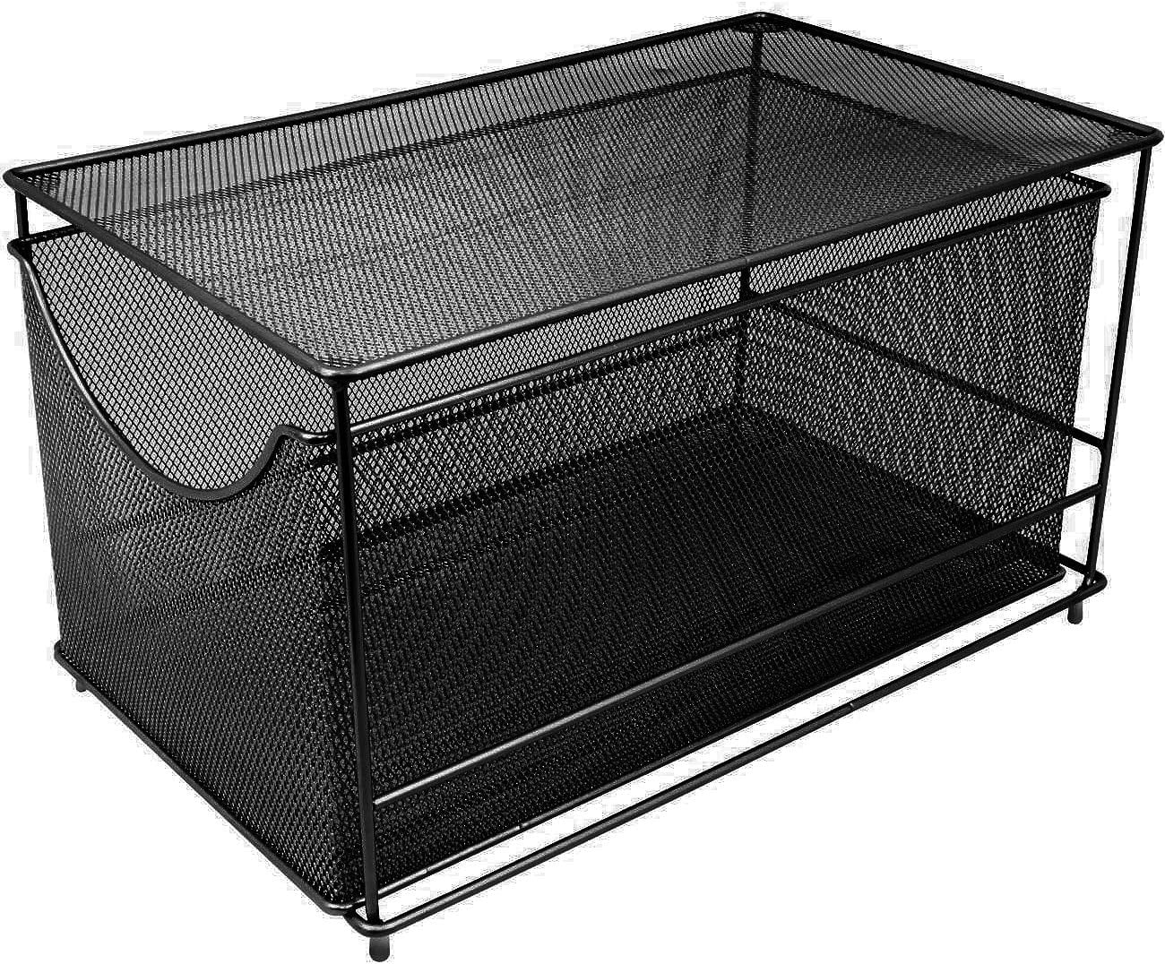 Sorbus® Cabinet Organizer Drawers — Mesh Storage Organizer with Pull Out Drawer (Black)