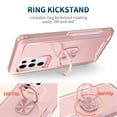 thumbnail image 5 of Petocase for Samsung Galaxy S23 Ultra Case,with 2 Pack Lens Protector Heavy Duty Full Body Shockproof Kickstand With 360° Ring Holder Support Car Mount, Rose Gold, 5 of 8