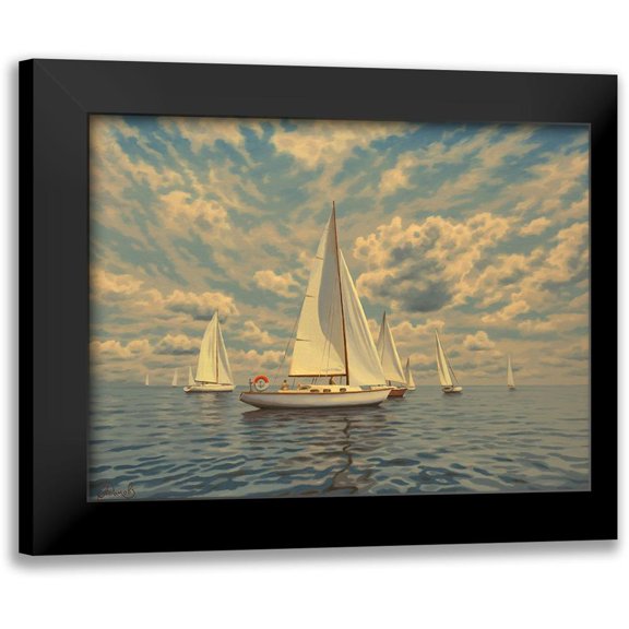Adamov, Alexey 24x19 Black Modern Framed Museum Art Print Titled - Sails on the Sea