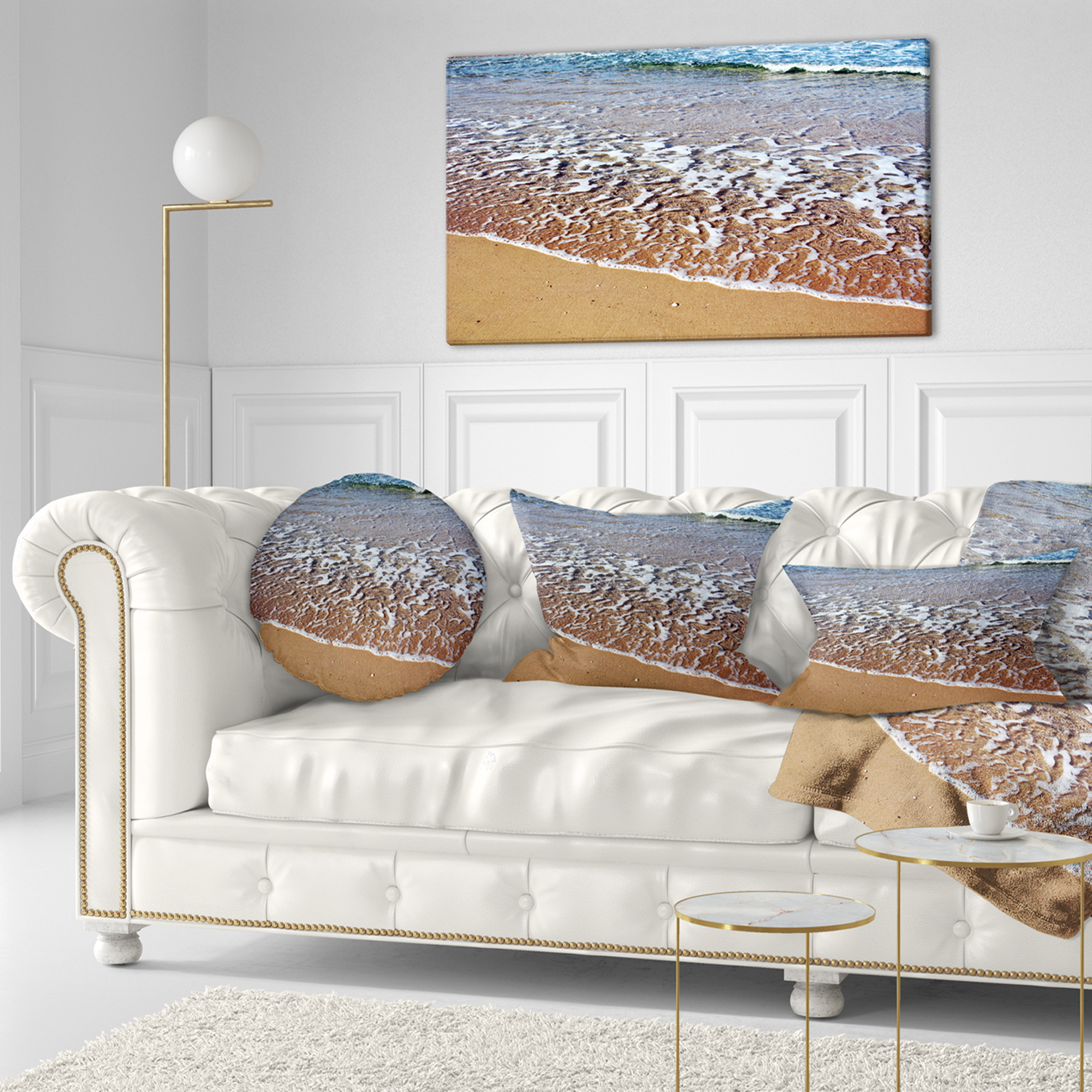 Designart 12" x 20" Sea & Shore Polyester Throw Pillow