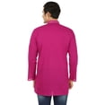 thumbnail image 3 of Embroidered Cotton Men's Short Kurta Shirt India Fashion Clothes (Magenta, S), 3 of 5