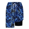 thumbnail image 6 of Dreluolixuan Cool Shorts for Men Drawstring Elastic Waist Plus Size Layered Shorts Elastic Waist Pants Print Lightweight Beach Pants with Pockets, 6 of 6