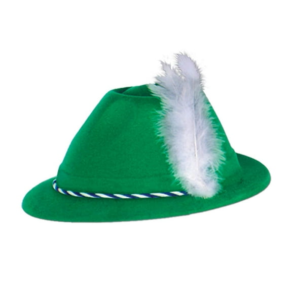 6-Pack Green Velour Tyrolean Hats Adult Halloween Accessory