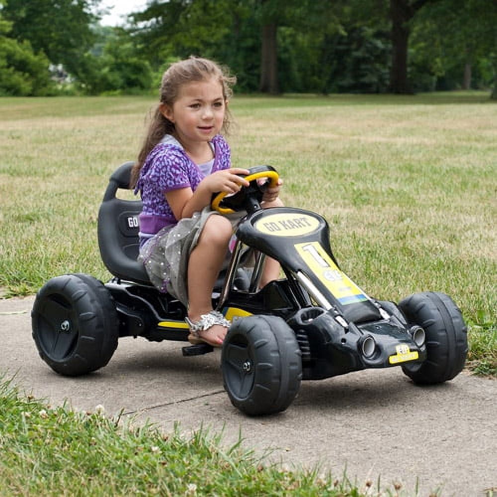 Ride On Toy Go Kart, Pedal Powered Ride On Toy by Rockin' Rollers – Ride On Toys for Boys and Girls, For 3 – 7 Year Olds (Black)