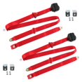 thumbnail image 1 of Red Retractable Bucket Seat Belt Kit with Bracketry for 1932 Model B Ford Standard 3 Point - 2 Belts, 1 of 1