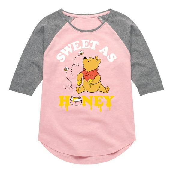Winnie the Pooh - Enjoying Honey - Sweet as Honey - Toddler And Youth Girls Raglan Graphic T-Shirt