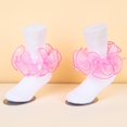 thumbnail image 3 of LRen Ruffle Socks for Girls Frilly Ruffle Socks, Double Lace Turn Frilly Dress Socks for Flower Girl Back To School Wedding Party Daily Wear, 3 of 5